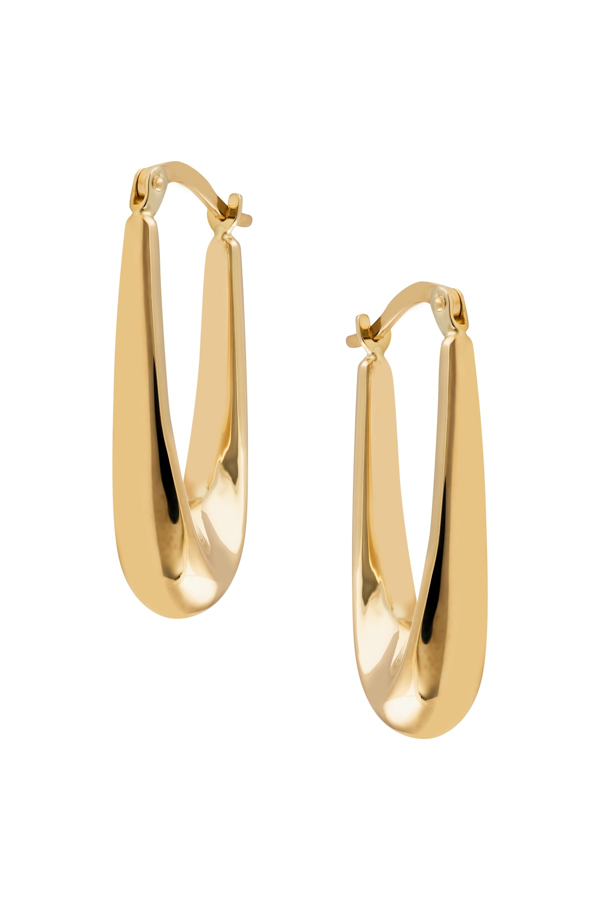 Elegant Oblong Graduated Hoop Earrings in 9ct Yellow Gold from LeGassick Jewellery Gold Coast, Australia.