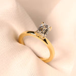 1.20 Carat Emerald Cut Diamond Set Solitaire Ring in 18k Yellow Gold from LeGassick Jewellery Gold Coast, Australia.