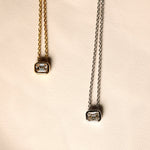 Emerald Cut Diamond Slider Pendant and Chain in 9ct Yellow Gold from LeGassick Jewellery Gold Coast, Australia.