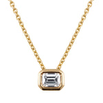 Emerald Cut Diamond Slider Pendant and Chain in 9ct Yellow Gold from LeGassick Jewellery Gold Coast, Australia.