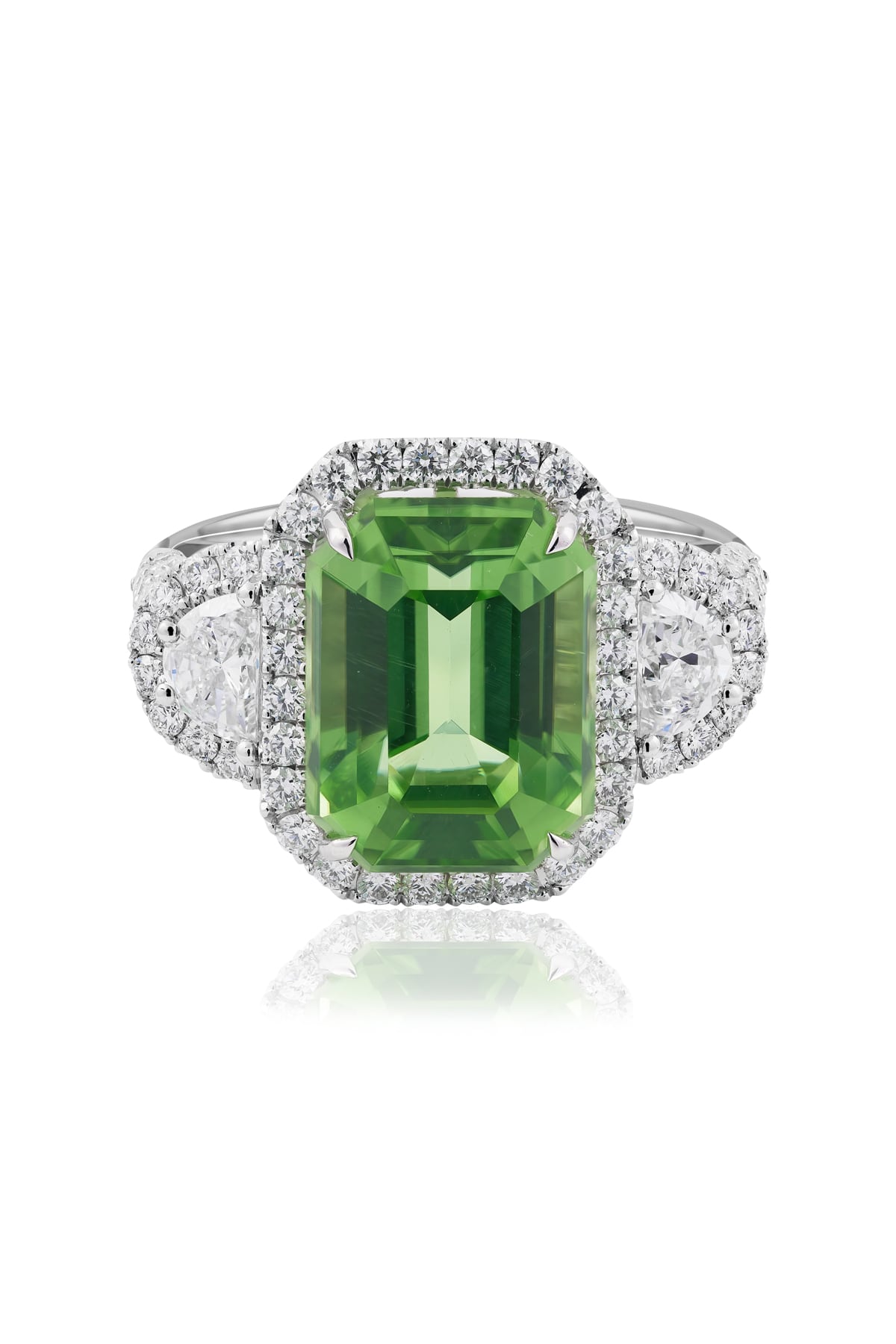 Emerald Cut Natural Peridot Ring from LeGassick.