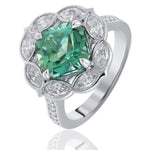 Exquisite 18ct White Gold Mint Tourmaline & Diamond Ring from LeGassick Fine Jewellery.