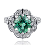 Exquisite 18ct White Gold Mint Tourmaline & Diamond Ring from LeGassick Fine Jewellery.