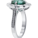 Exquisite 18ct White Gold Mint Tourmaline & Diamond Ring from LeGassick Fine Jewellery.