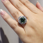 Exquisite 18ct White Gold Mint Tourmaline & Diamond Ring from LeGassick Fine Jewellery.