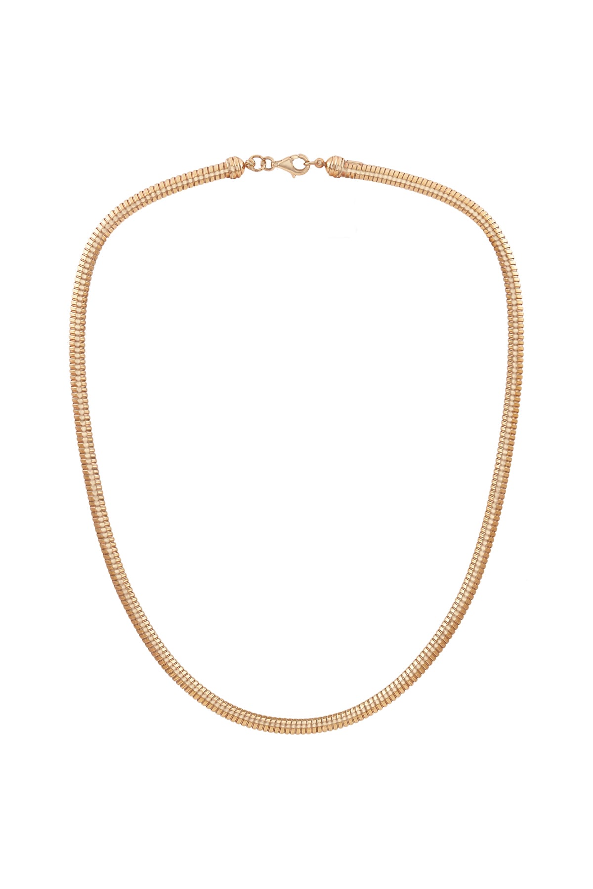 Fancy Snake Style Collier Chain In 14ct Italian Rose Gold from LeGassick.
