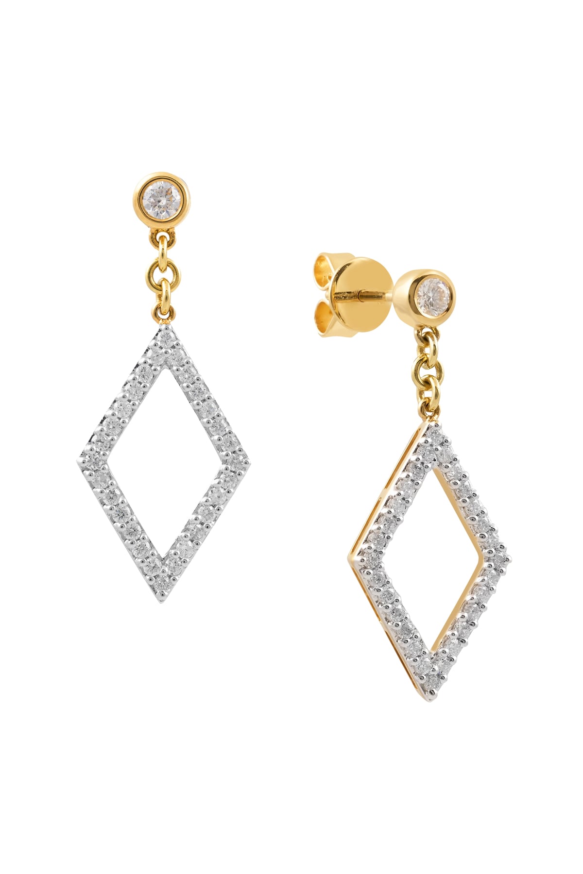 Gold Diamond Drop Earrings In 18ct Yellow Gold available from LeGassick Jewellery, Gold Coast, Australia. Showrooms at Pacific Fair and Runaway Bay Centre.