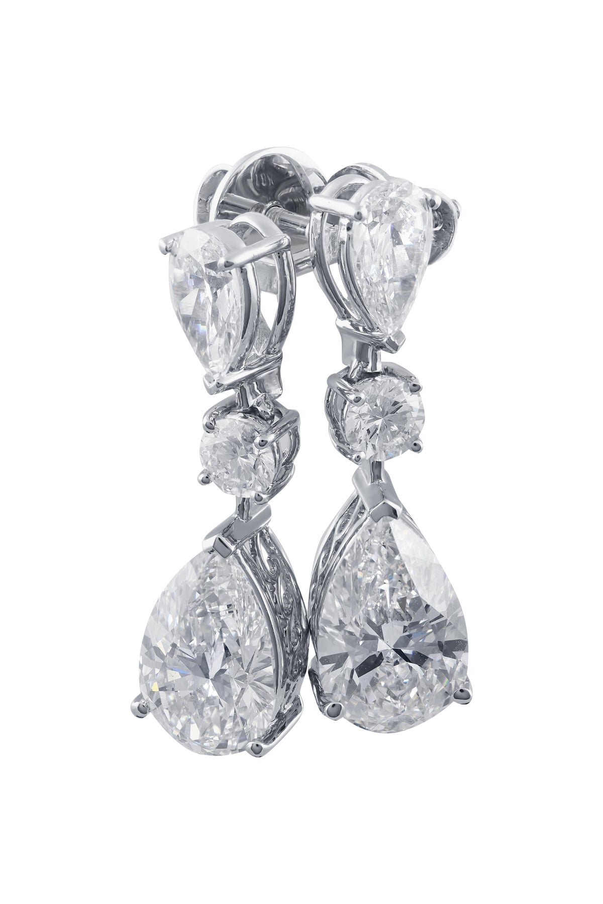 Greta... 6.35 Carat Pear Drop Lab Created Diamond Set Stud Earrings from The Madison Collection and exclusive to LeGassick.