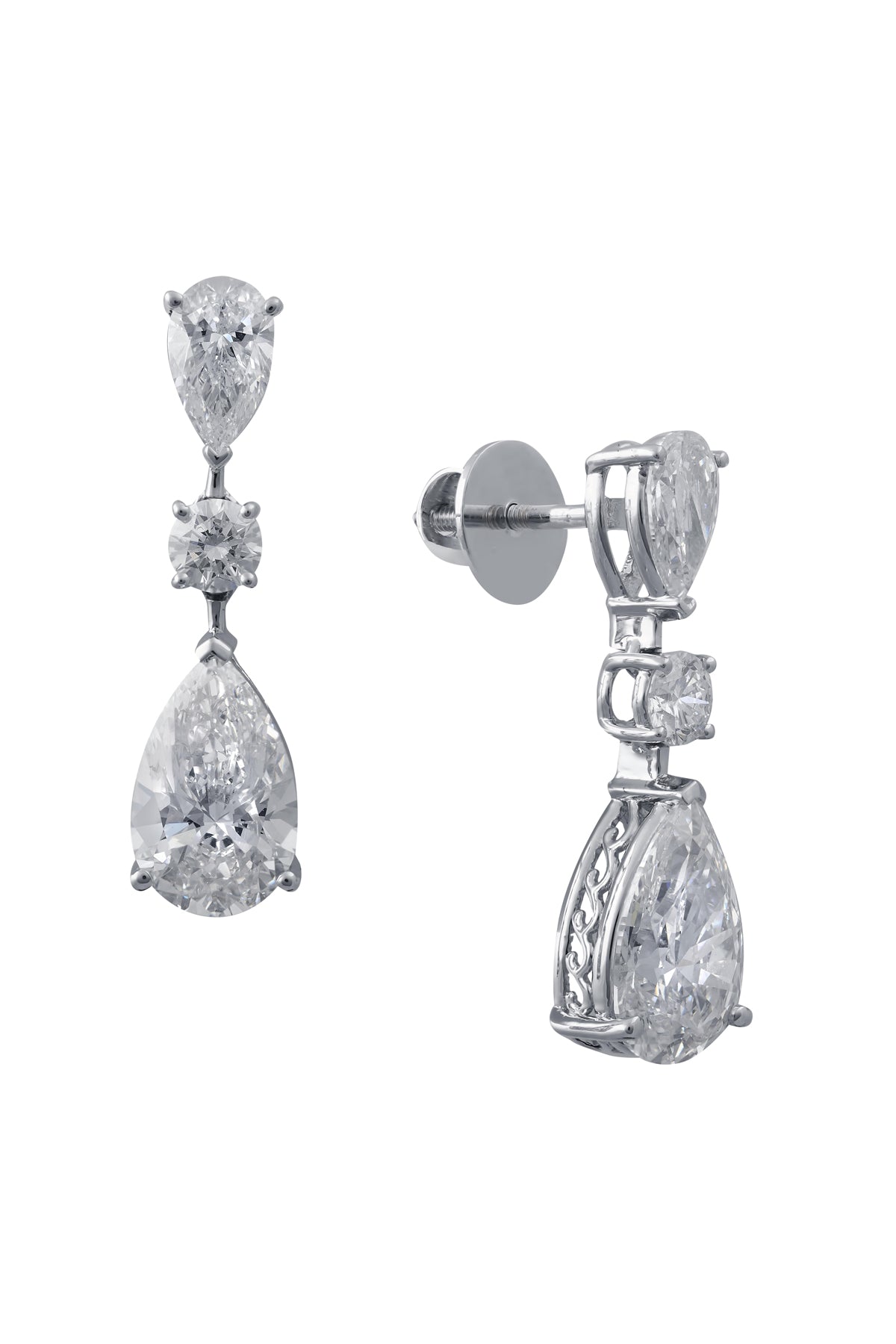 Greta... 6.35 Carat Pear Drop Lab Created Diamond Set Stud Earrings from The Madison Collection and exclusive to LeGassick.