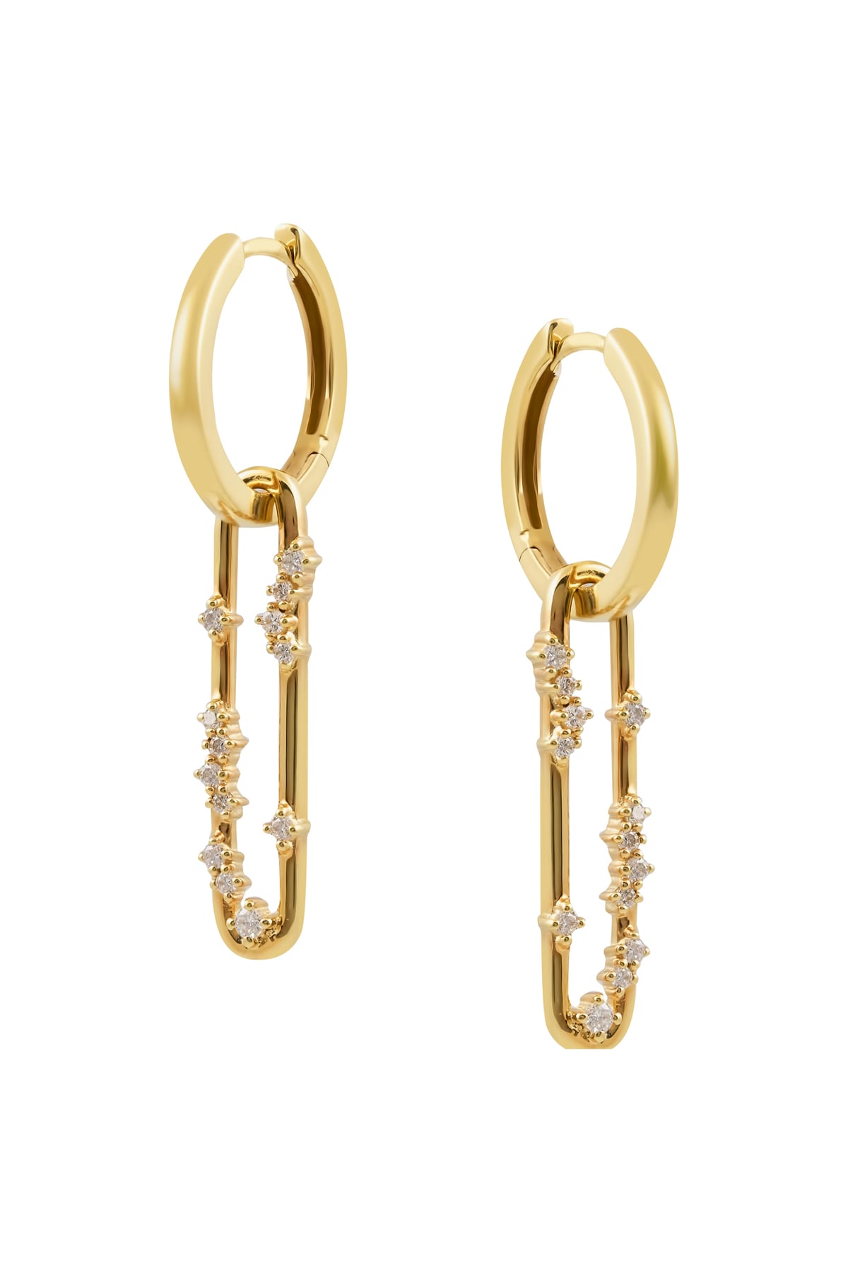 Huggie Drop Diamond Set Earrings in Yellow Gold available from LeGassick Jewellery, Gold Coast, Australia. Showrooms at Pacific Fair and Runaway Bay Centre.