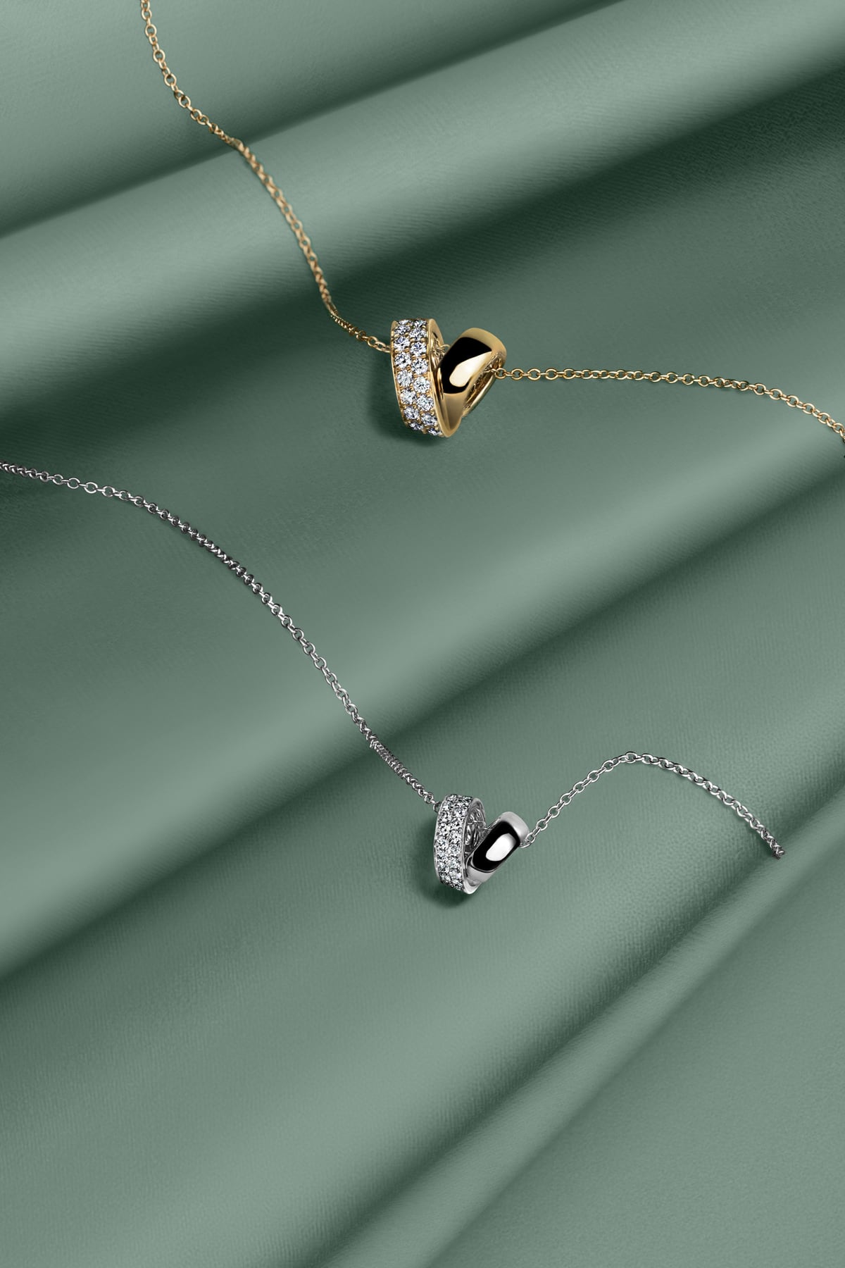 Inside Out Multi Wear Rondel Diamond Pendant Necklace In White Gold From Hearts On Fire exclusively available from LeGassick Fine Jewellery, Gold Coast, Australia.
