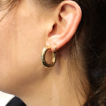 Italian Pattern Hoop Earrings in 14k Yellow Gold from LeGassick Jewellery Gold Coast, Australia.