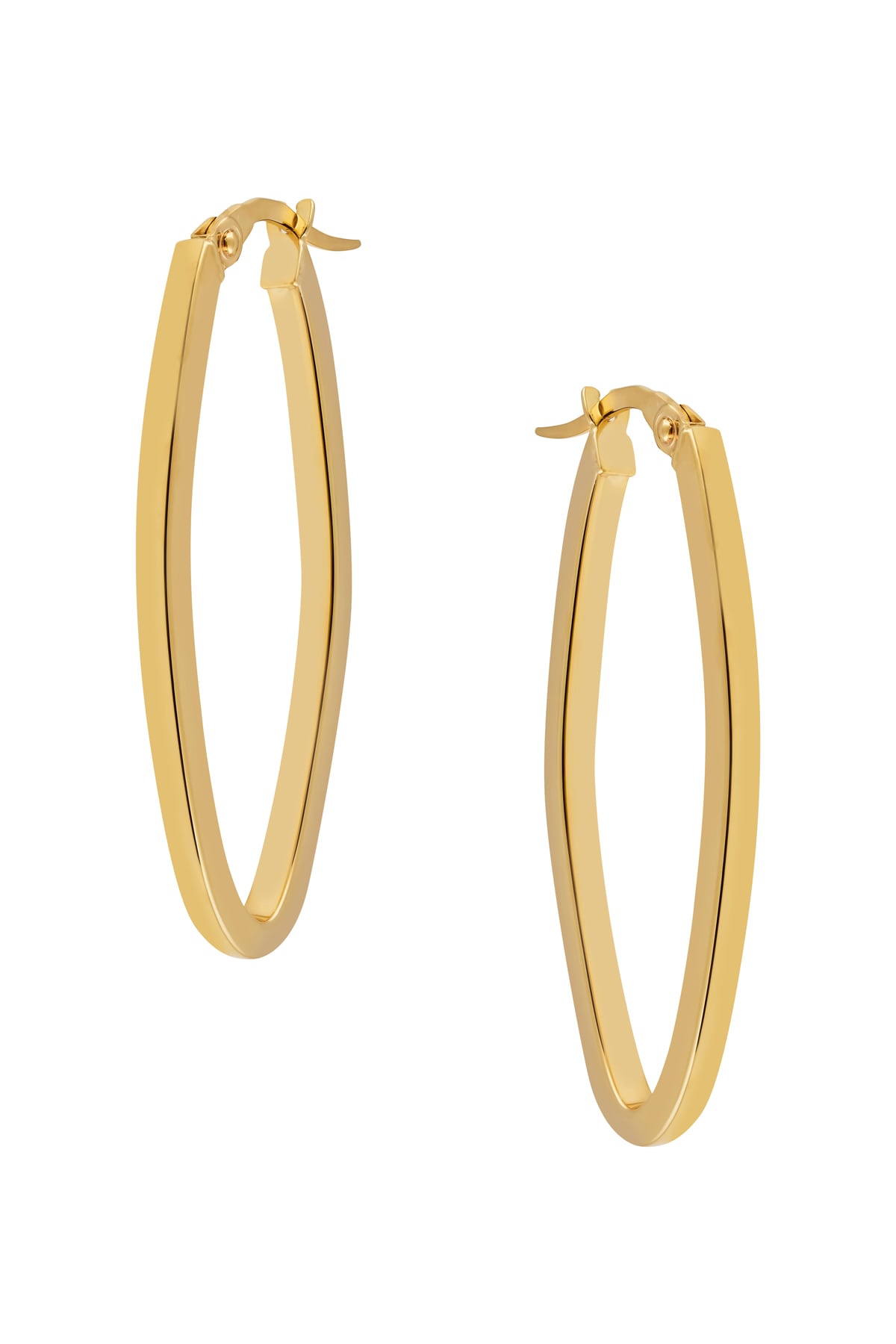 Italian Plain Oval Style Hoop Earrings in 14ct Yellow Gold from LeGassick Jewellery Gold Coast, Australia.