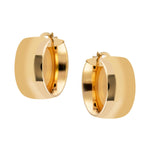 Italian Wide Flat Hoop Earrings in 14ct Yellow Gold from LeGassick Jewellery Gold Coast, Australia.