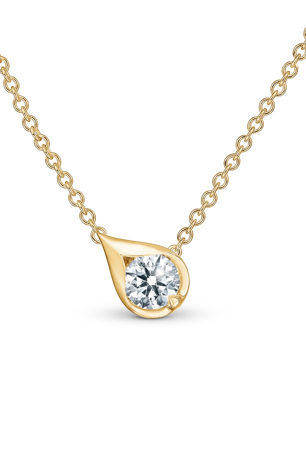 LU Droplet Pendant In Yellow Gold From Hearts On Fire exclusive to LeGassick Jewellery, Gold Coast, Australia.
