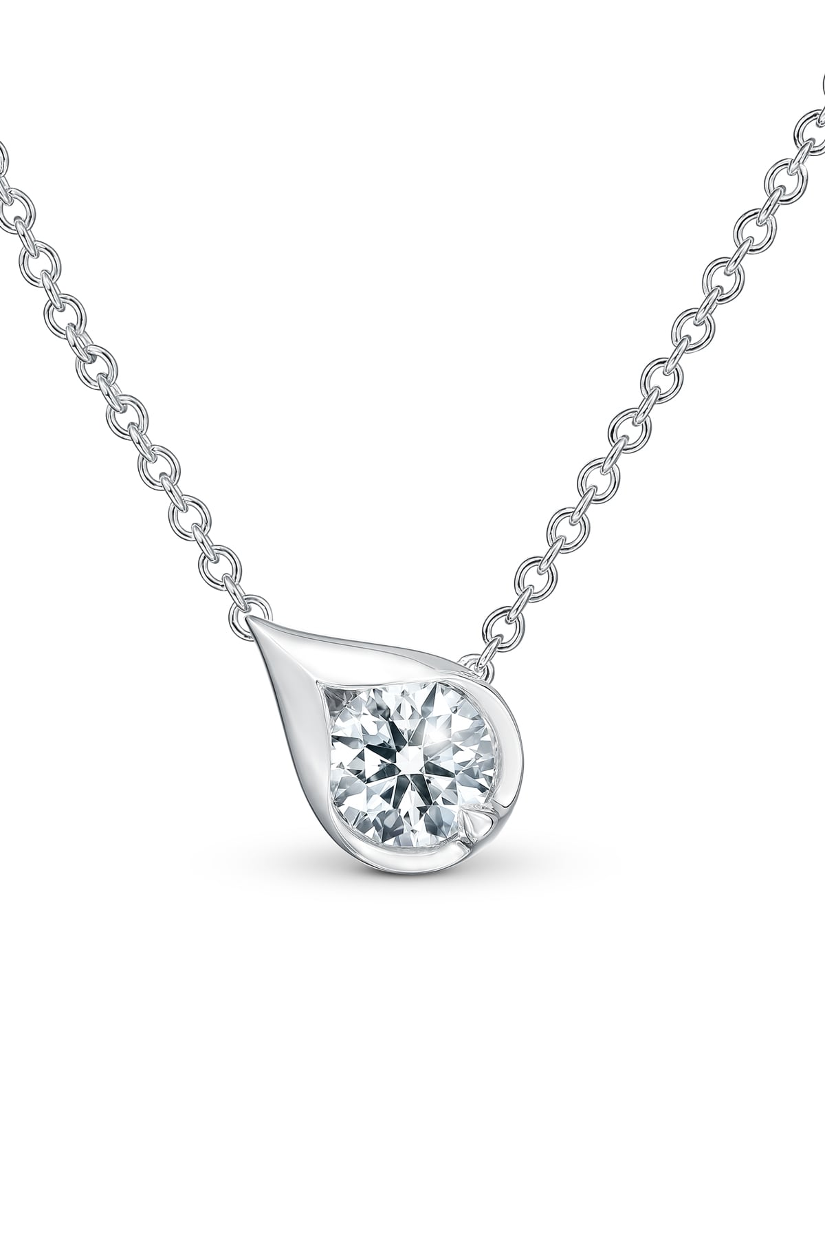 LU Droplet Pendant In White Gold From Hearts On Fire exclusive to LeGassick Jewellery, Gold Coast, Australia.