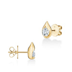 LU Droplet Studs In Yellow Gold From Hearts On Fire exclusive to LeGassick Jewellery, Gold Coast, Australia.