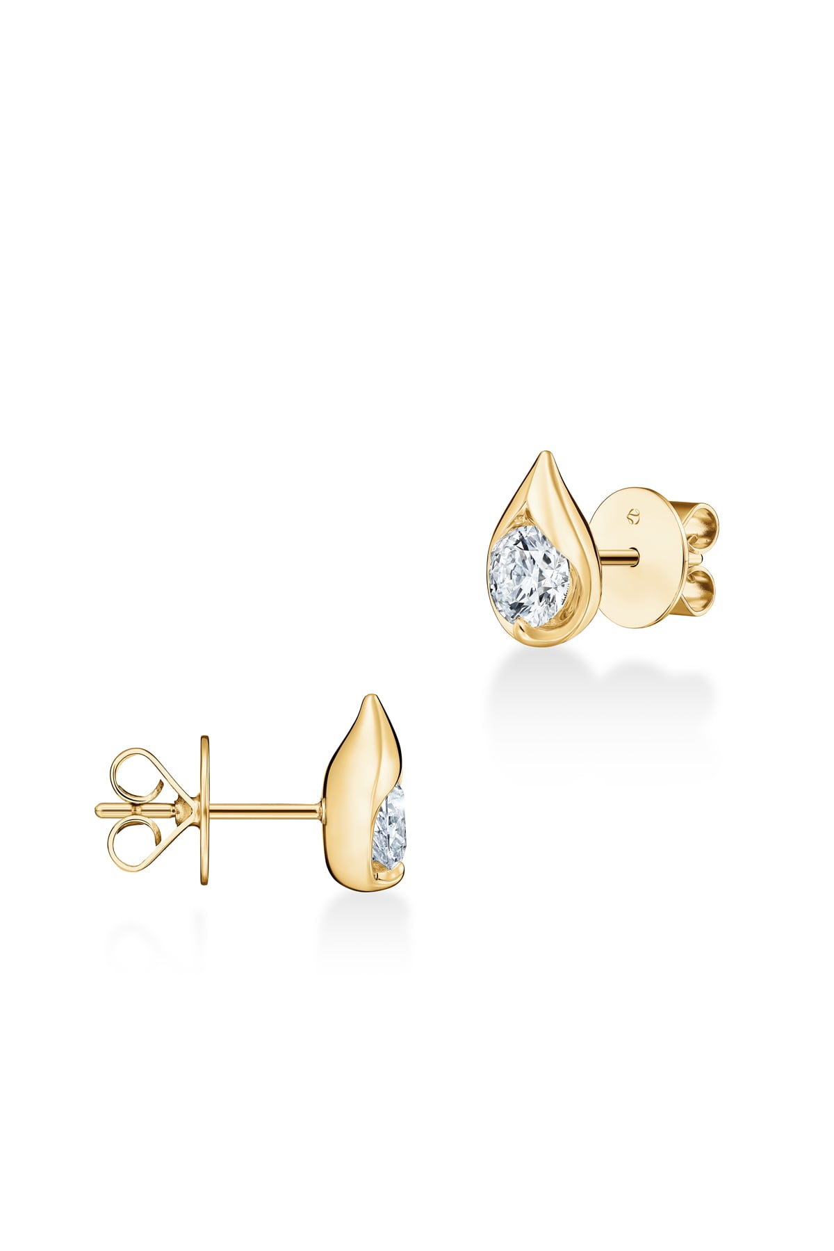 LU Droplet Studs In Yellow Gold From Hearts On Fire exclusive to LeGassick Jewellery, Gold Coast, Australia.