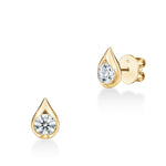 LU Droplet Studs In Yellow Gold From Hearts On Fire exclusive to LeGassick Jewellery, Gold Coast, Australia.