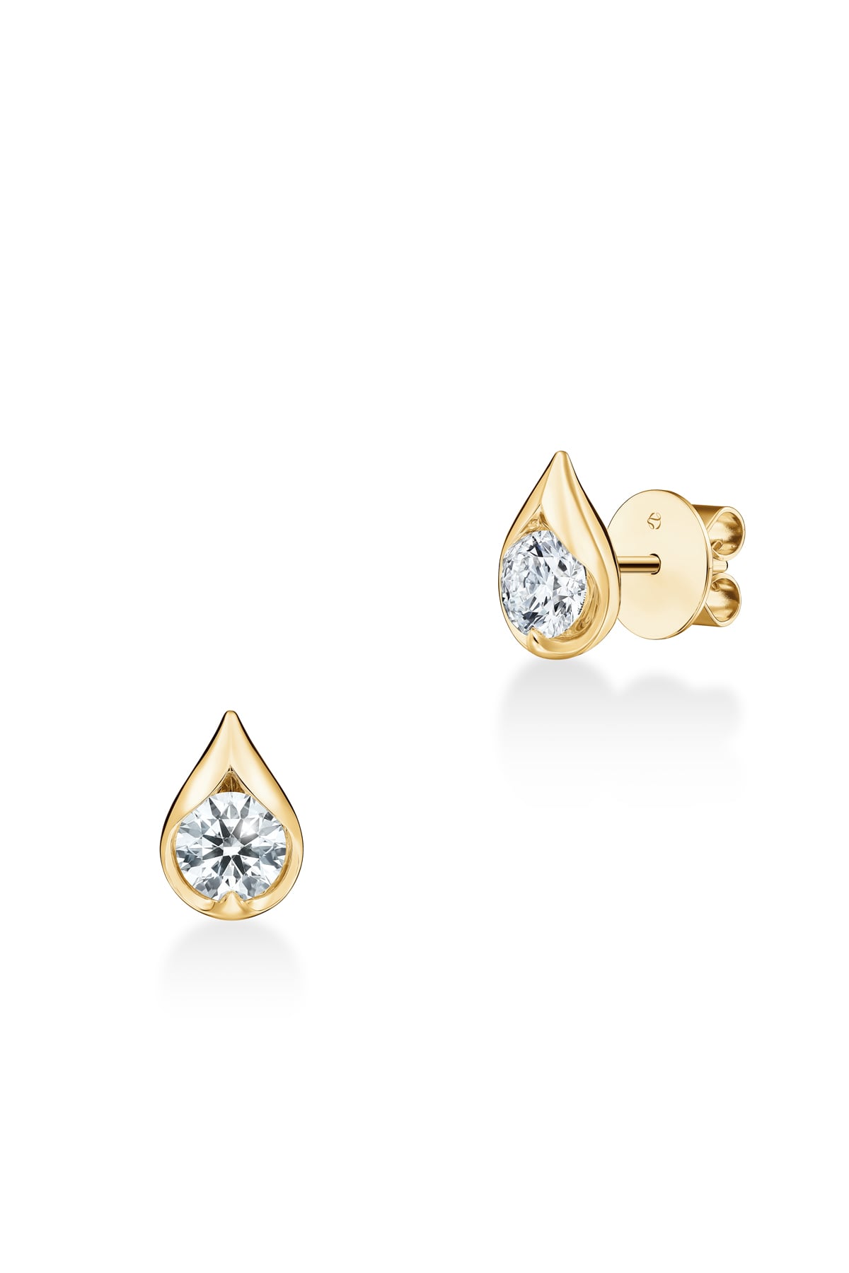 LU Droplet Studs In Yellow Gold From Hearts On Fire exclusive to LeGassick Jewellery, Gold Coast, Australia.