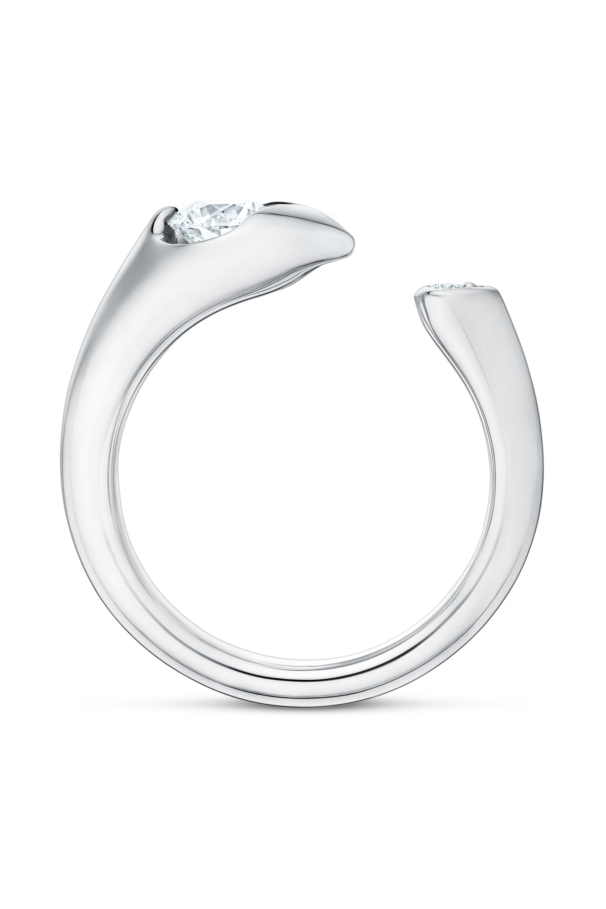 LU Open Droplet Ring In White Gold From Hearts On Fire exclusive to LeGassick Jewellery, Gold Coast, Australia.