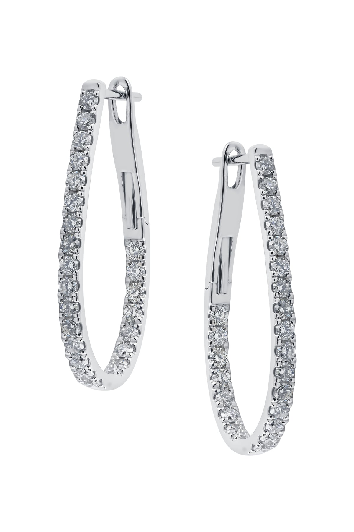 Large Oval Diamond Huggie Earrings from LeGassick Diamonds & Jewellery, Gold Coast Australia.
