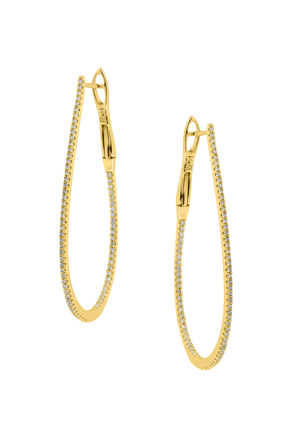 Large Oval In And Out Hoop Earrings In Yellow Gold from LeGassick.
