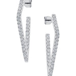 Long Triangular Shaped Diamond Drop Earrings In White Gold from LeGassick Jewellers Gold Coast.