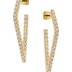 Long Triangular Shaped Diamond Drop Earrings in Yellow Gold from LeGassick.