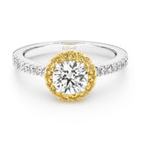 Lucy is a stunning 1 carat white diamond ring with a yellow diamond halo. Part of the Beyond Luxury Collection from LeGassick.