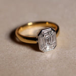 Magic Emerald Cut Diamond Set Ring in 18k Yellow and White Gold from LeGassick Jewellery Gold Coast, Australia.