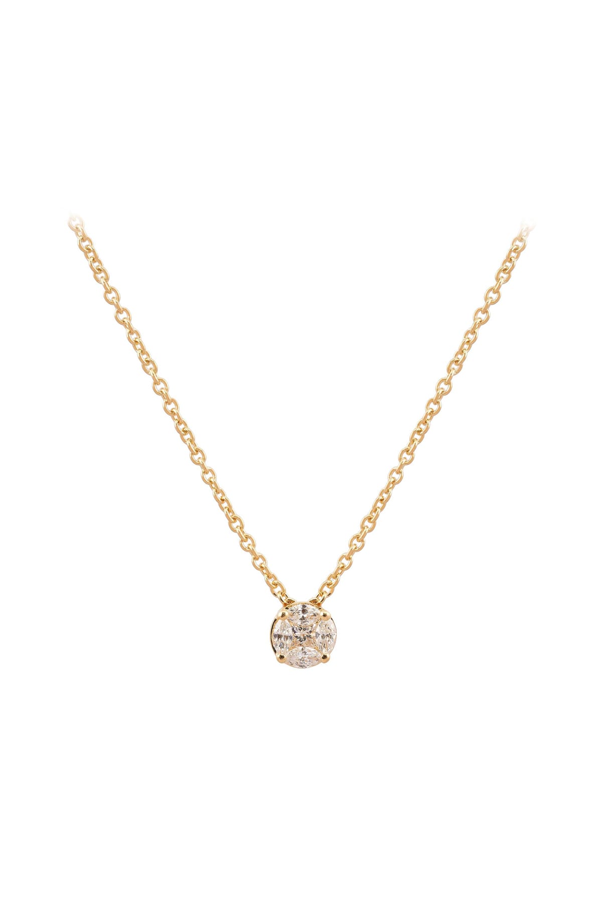 Marquise and Princess Cut Diamond Set Pendant with Chain set in 18ct Yellow Gold available at LeGassick Diamonds and Jewellery Gold Coast, Australia.