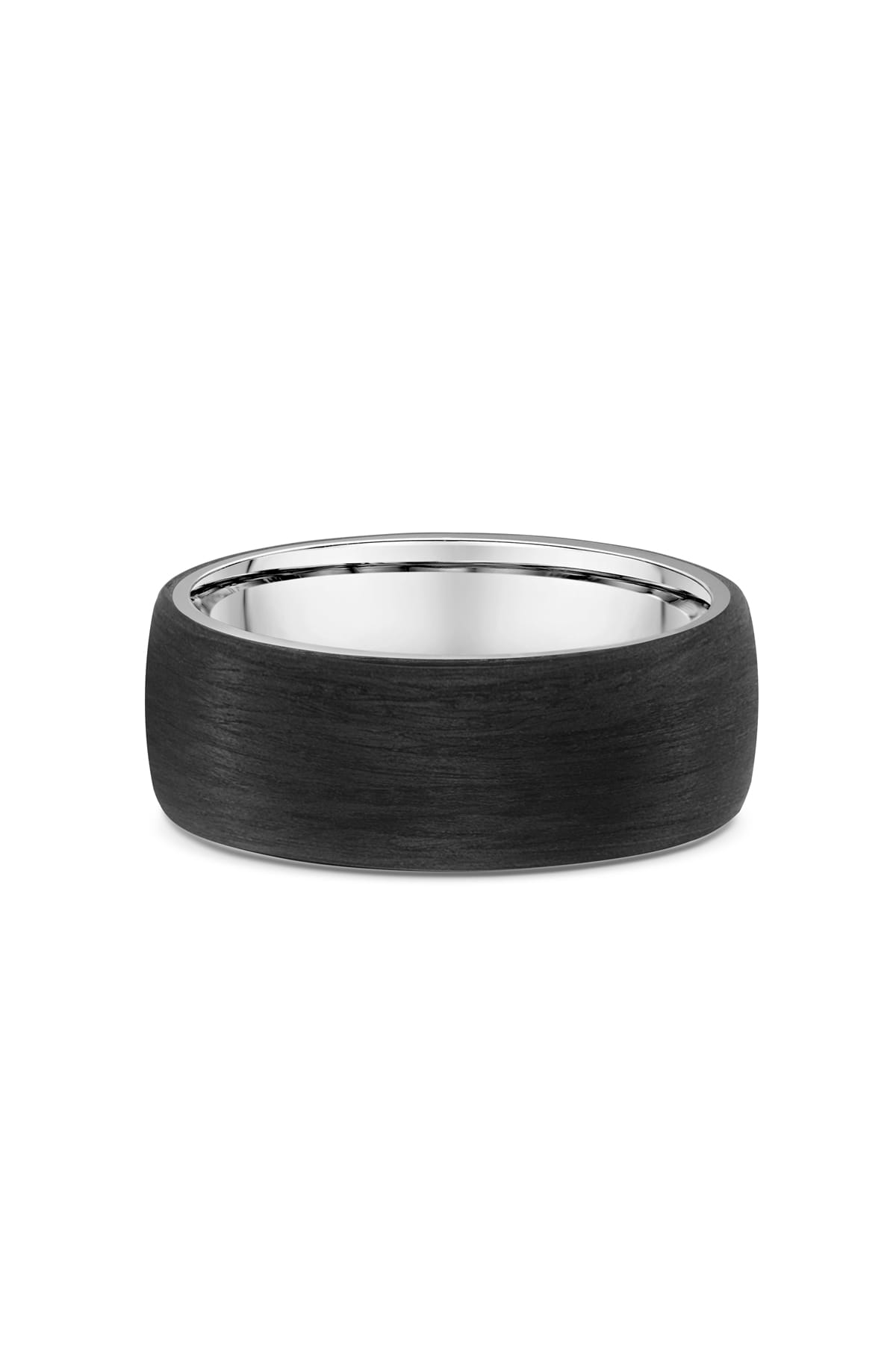 Men's Carbon Fibre And White Gold Wedding Ring available at LeGassick Diamonds and Jewellery Gold Coast, Australia.