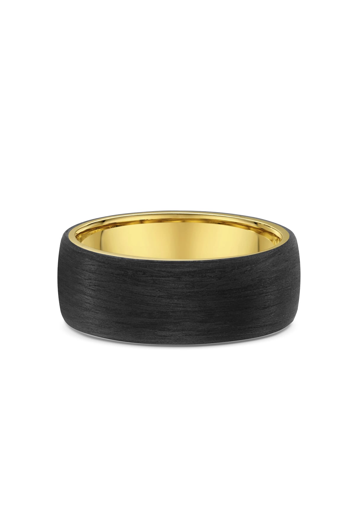 Men's Carbon Fibre And Yellow Gold Wedding Ring available at LeGassick Diamonds and Jewellery Gold Coast, Australia.