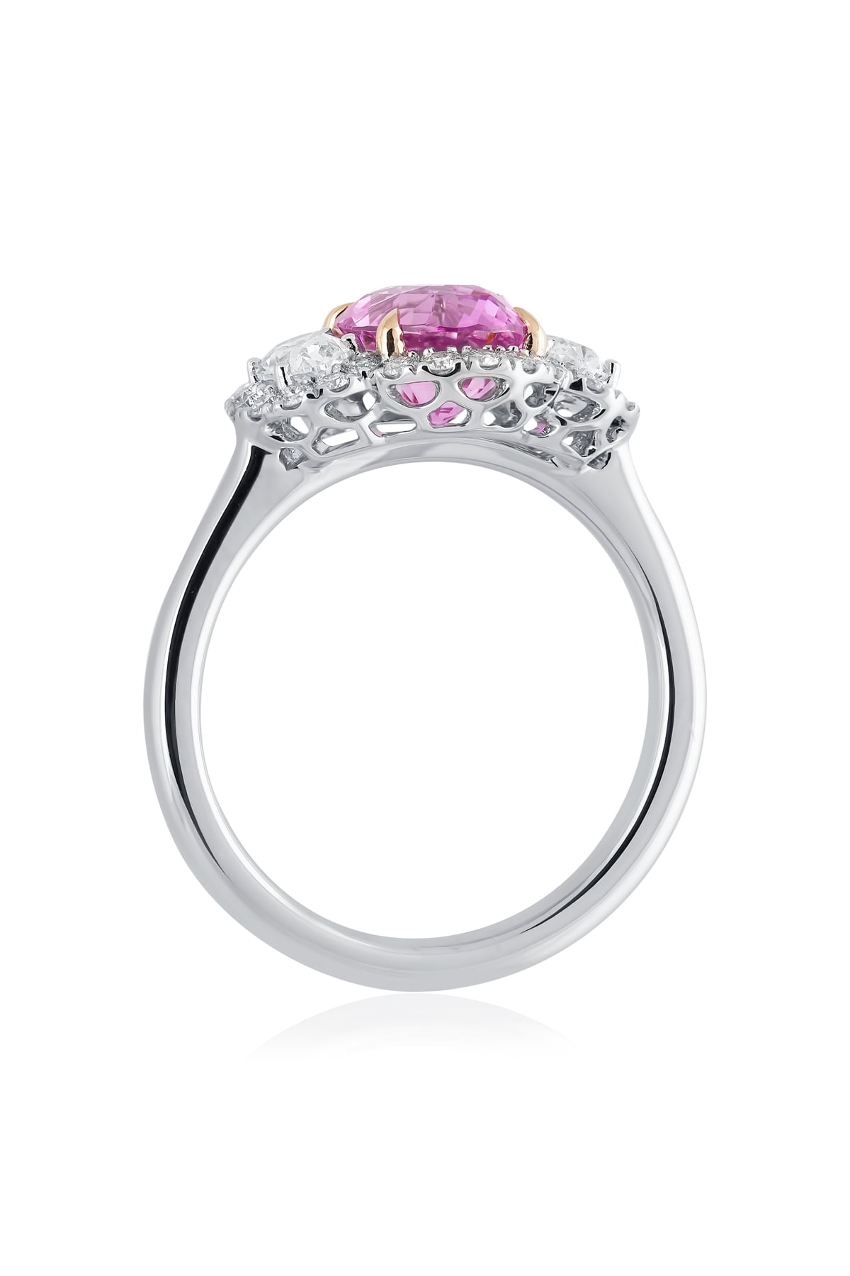 Natural Oval Pink Sapphire & Diamond Ring from LeGassick.