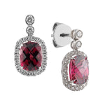 Natural Rhodolite Garnet & Diamond Drop Earrings from LeGassick.