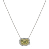 Natural Yellow Sapphire & Diamond Halo Pendant from LeGassick.