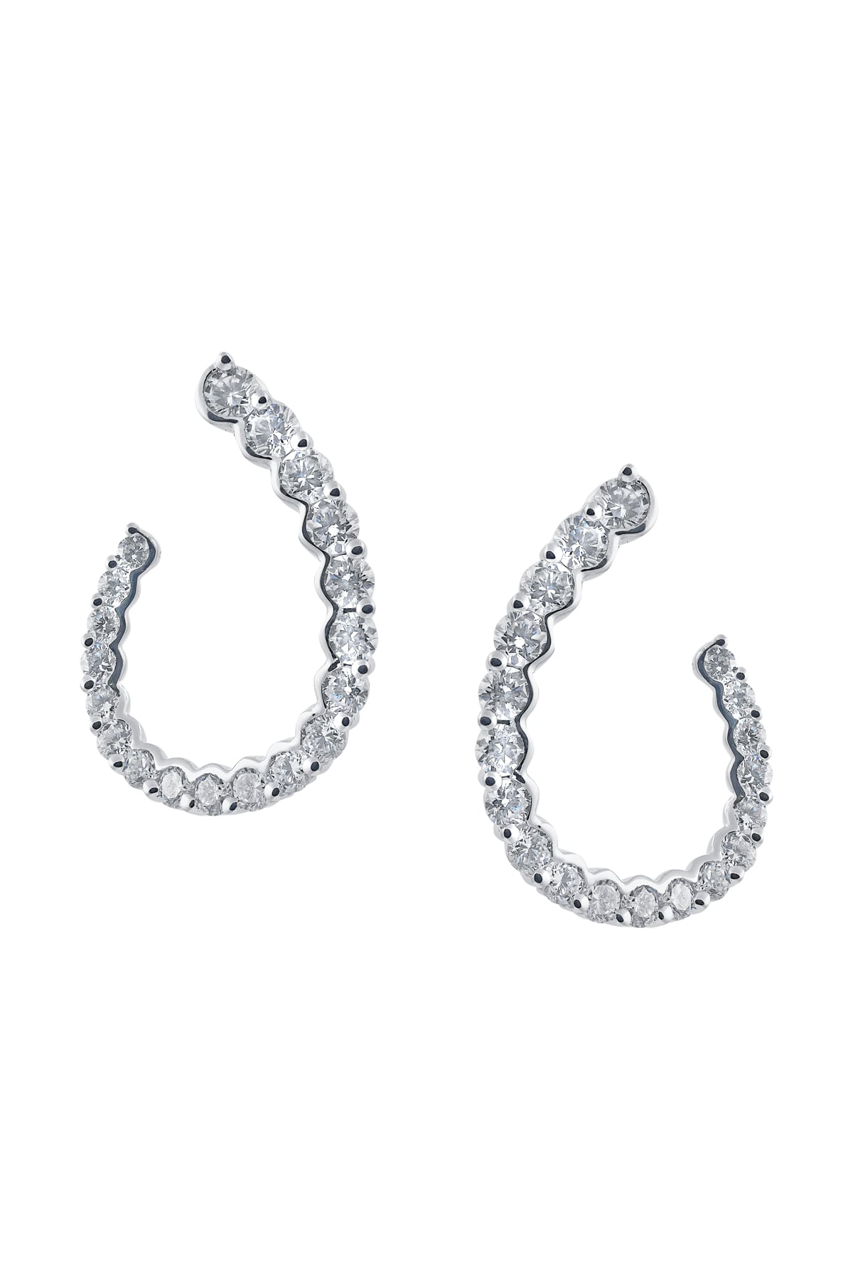 Offset Semi-Circular Diamond Drop Earrings from LeGassick.