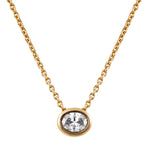 Oval Cut Diamond Slider Pendant and Chain in 9ct Yellow Gold from LeGassick Jewellery Gold Coast, Australia.