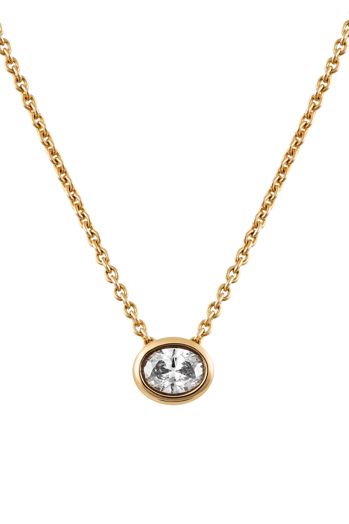 Oval Cut Diamond Slider Pendant and Chain in 9ct Yellow Gold from LeGassick Jewellery Gold Coast, Australia.