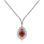 Pear-cut Spessartite Mandarin Garnet & Diamond Pendant from LeGassick.