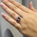 Ruby and Diamond Set Dress Ring In 18 Carat Yellow & White Gold from LeGassick Fine Jewellery.