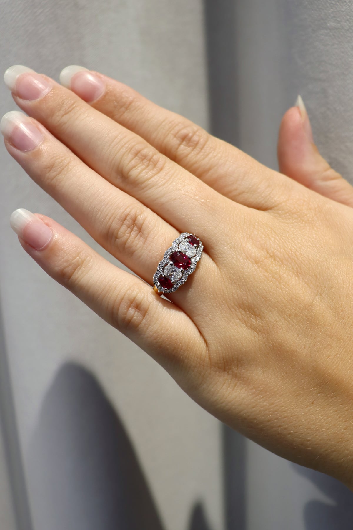 Ruby and Diamond Set Dress Ring In 18 Carat Yellow & White Gold from LeGassick Fine Jewellery.