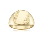 Solid Hand Engraved Flat Top Signet Ring available at LeGassick Diamonds and Jewellery Gold Coast, Australia.