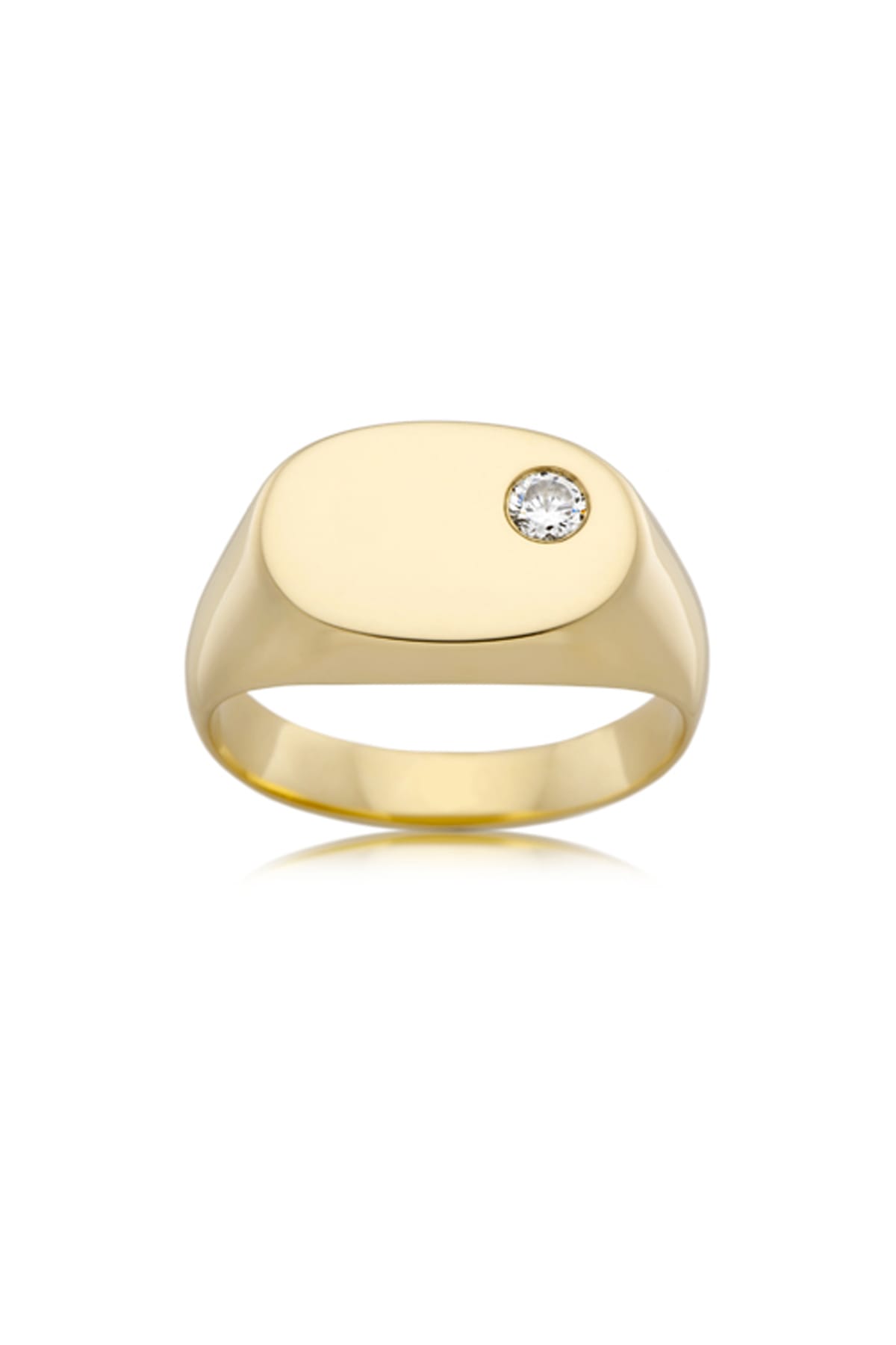 Solid Oval Diamond Set Flat Top Signet Ring available at LeGassick Diamonds and Jewellery Gold Coast, Australia.