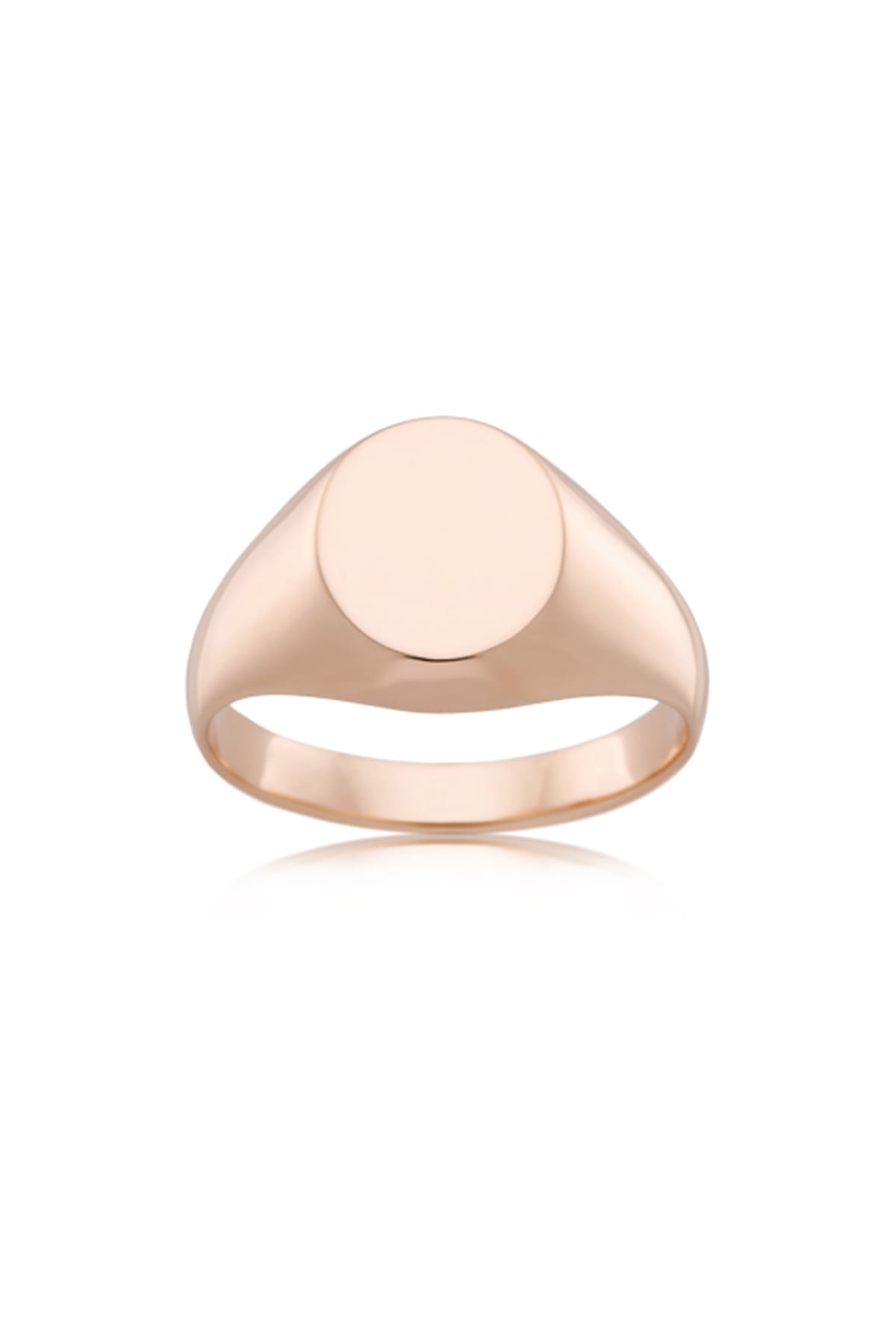 Solid Oval Flat Top Signet Ring with Plain Smooth Sides available at LeGassick Diamonds and Jewellery Gold Coast, Australia.