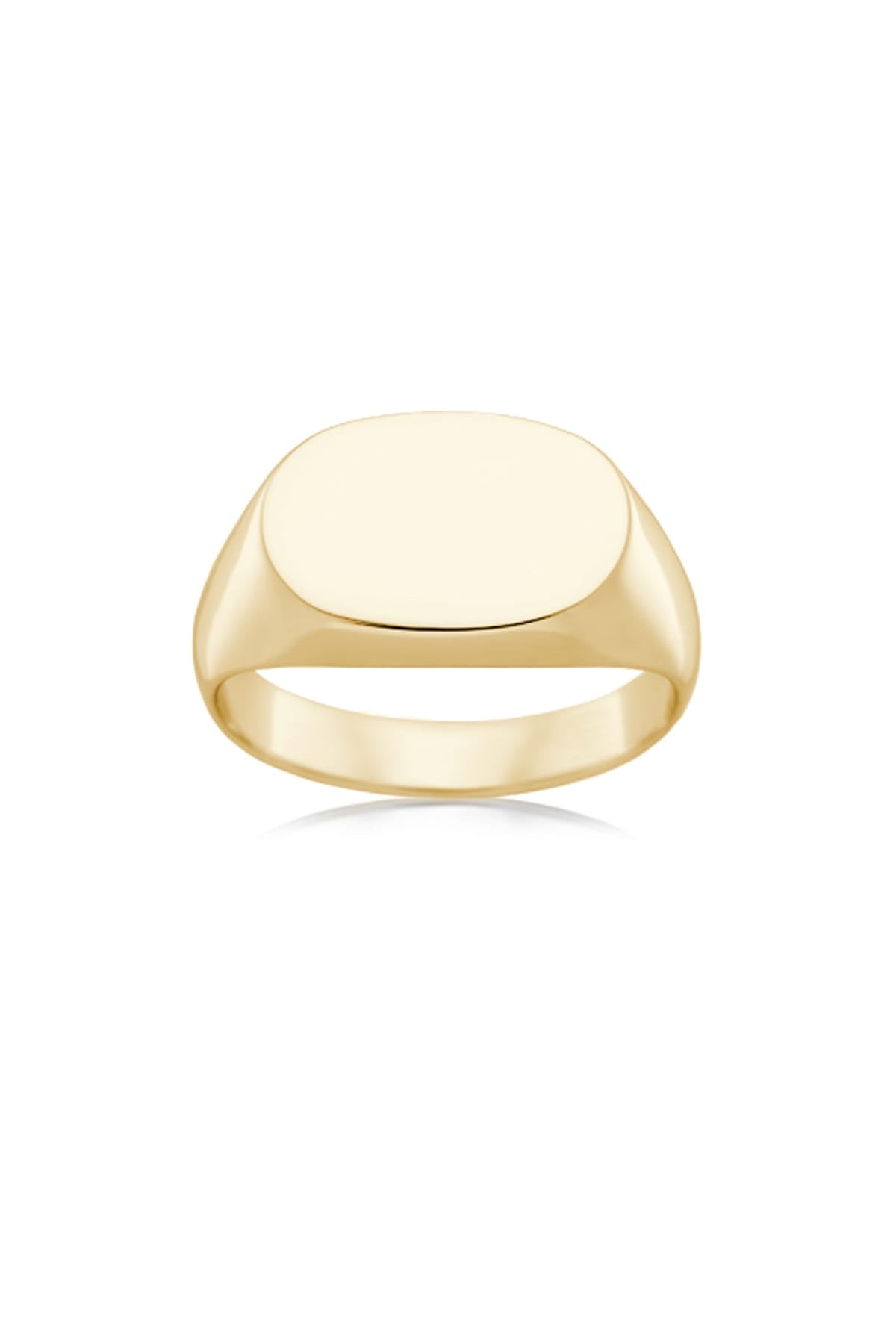 Solid Sideways Oval Flat Top Plain Signet Ring available at LeGassick Diamonds and Jewellery Gold Coast, Australia.