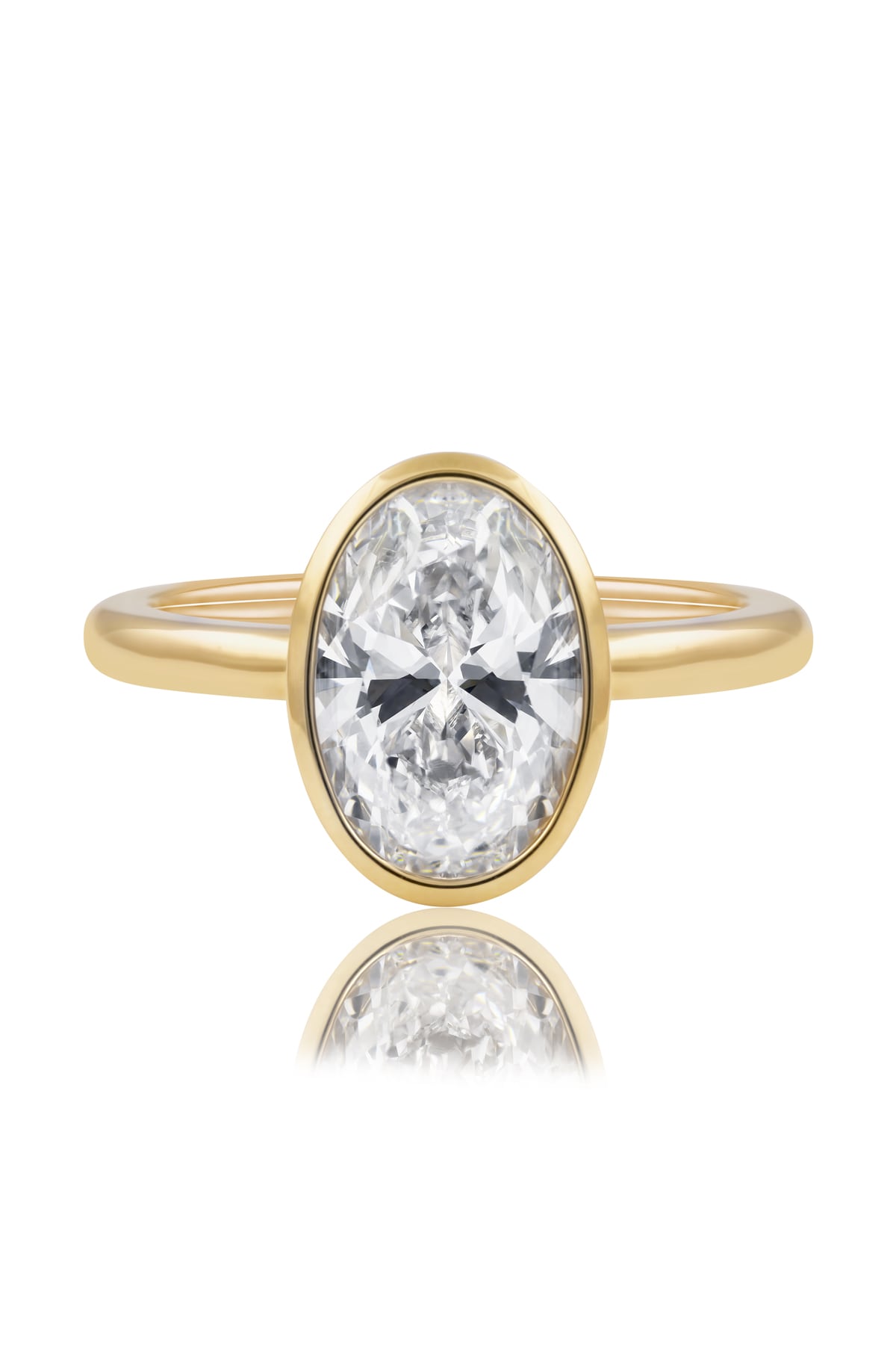 Sophia... 2.00 Carat Oval Bezel Rubover Solitaire Diamond Set Ring from The Madison Collection and exclusive to LeGassick.