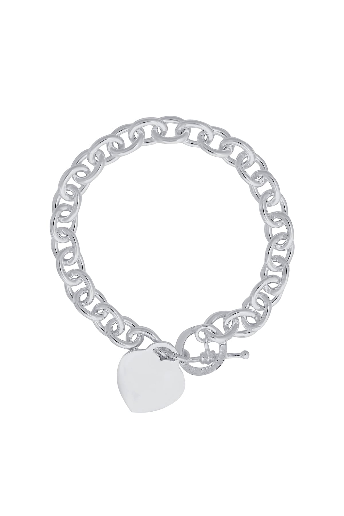 Sterling Silver Oval Cable Bracelet with Ring & Heart available at LeGassick Diamonds and Jewellery Gold Coast, Australia.