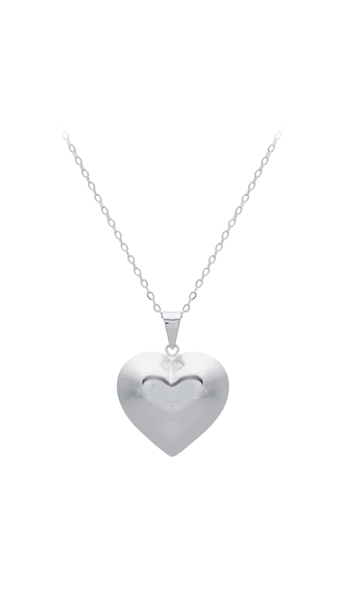 Sterling Silver Puff Heart Pendant available at LeGassick Diamonds and Jewellery Gold Coast, Australia.